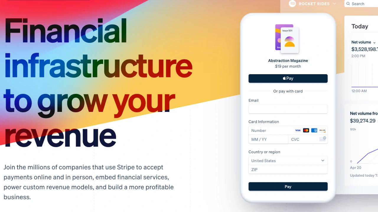 Stripe payment processing interface and global connectivity